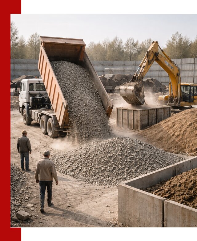 Доставка нерудных материалов с погрузкой и разгрузкой в Мценске