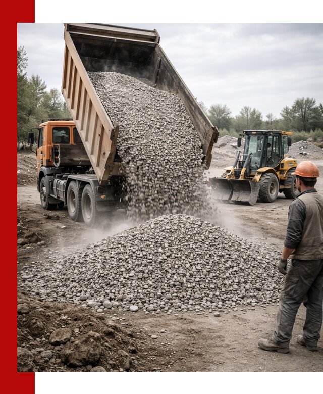 Доставка щебня в Мценске крупными и мелкими фракциями