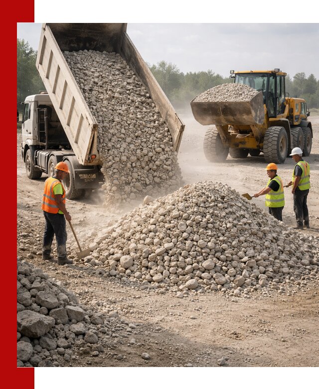 Доставка известнякового щебня фр. 40-70 в Мценске