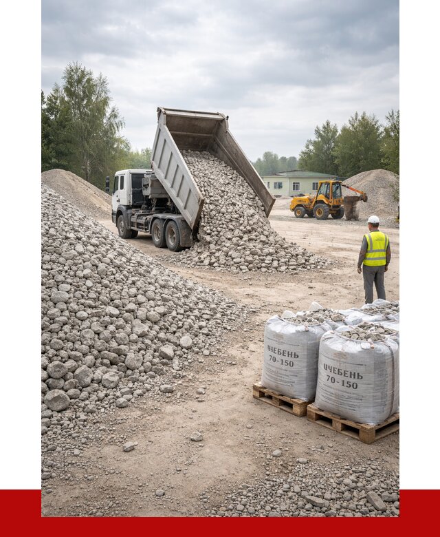 Известняковый щебень фракция 70-150 в Мценске от 1266 р. | ПРОНЕРУДМцн