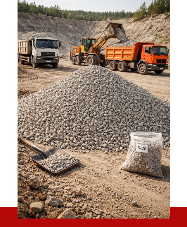 Доломитовый щебень фр. 5-20 в Мценске от 4253 р. | ПРОНЕРУДМцн