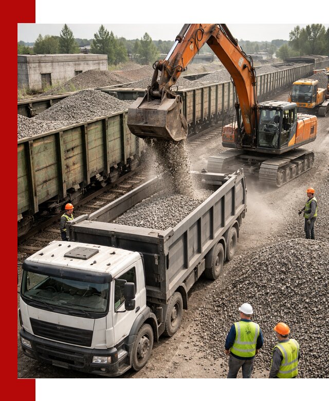 Железнодорожный щебень фракция 25–60 для поставок в Мценске