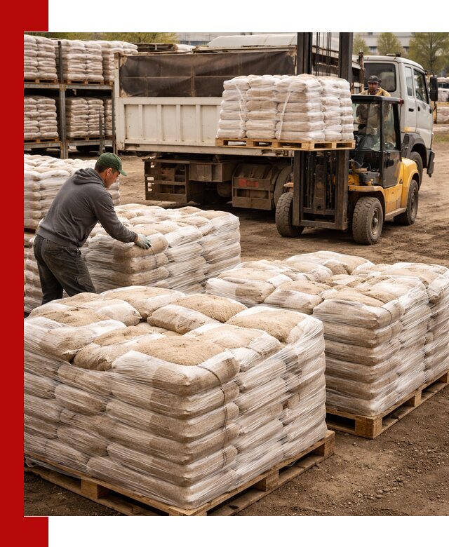 Карьерный песок в мешках с доставкой в Мценске