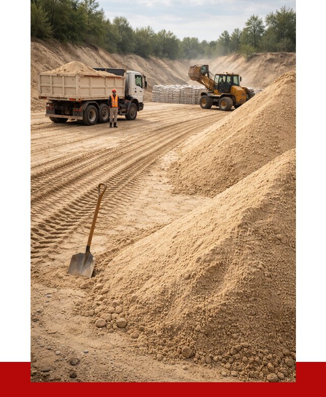 Карьерный песок мелкозернистый в Мценске от 9114 р. | ПРОНЕРУДМцн