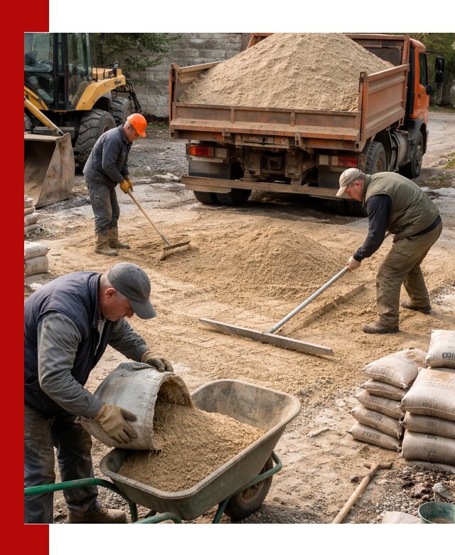 Поставка песка для стяжки в Мценске с быстрой доставкой