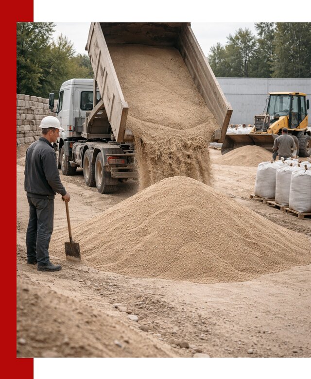 Кварцевый песок фракция 0–3 мм с доставкой в Мценске