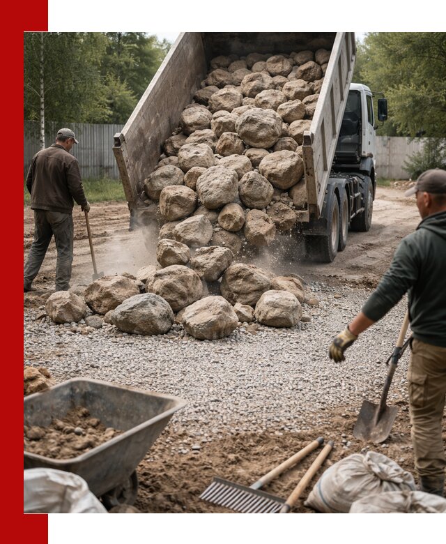 Доставка и укладка булыжника в Мценске