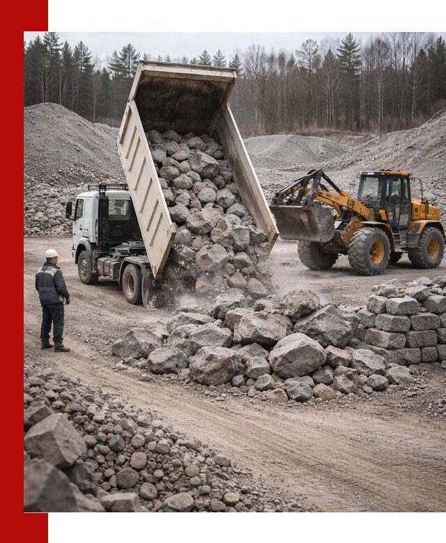 Доставка и продажа бутового гранитного камня в Мценске