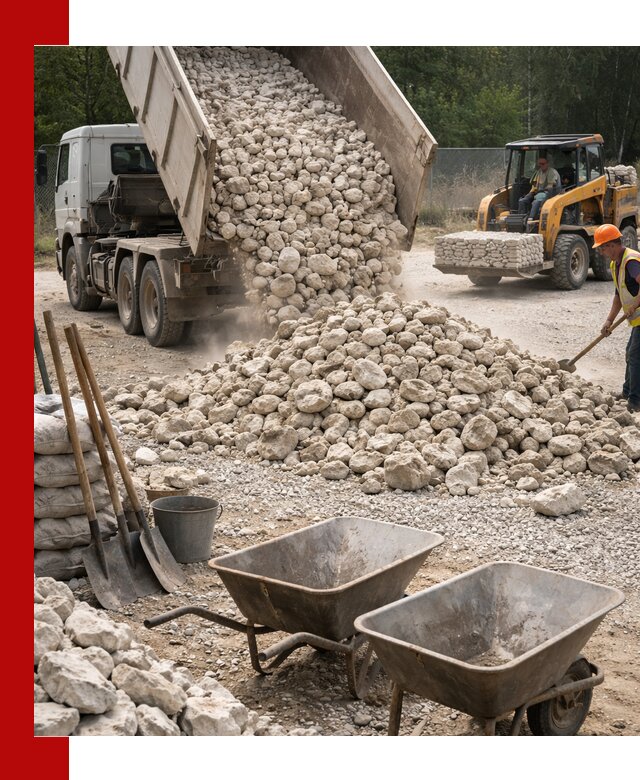 Доставка и продажа бутового известнякового камня в Мценске