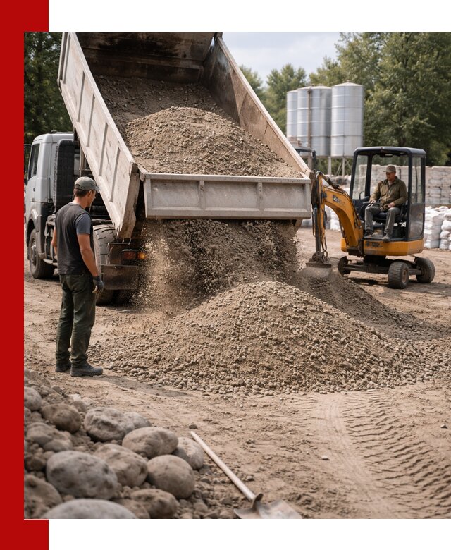 Доставка ПГС С3 в Мценске самосвалами и миксерами