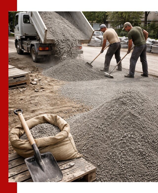 Отсев для тротуарной плитки в Мценске — доставка и укладка