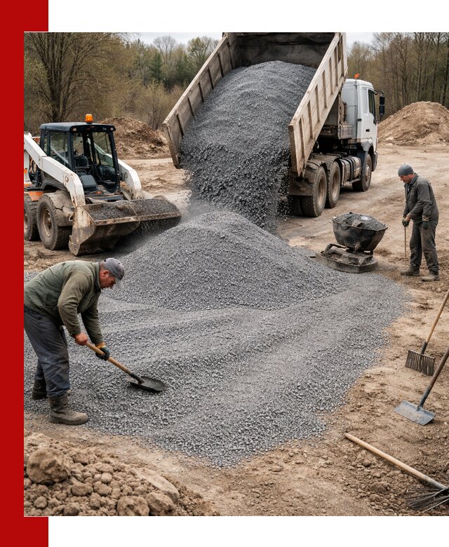 Отсев для подсыпки в Мценске — доставка и подсыпка на участок