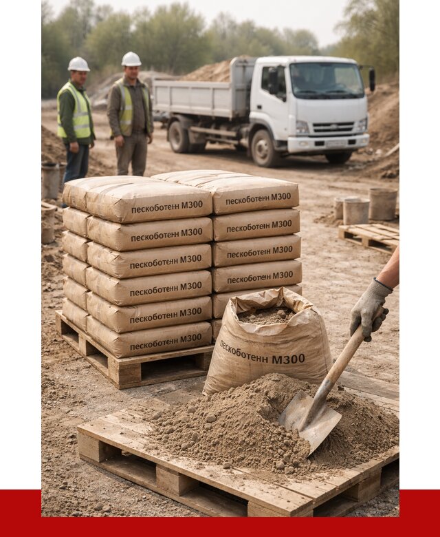 Пескобетон М300 в Мценске с доставкой от 4709 р. за куб | ПРОНЕРУДМцн
