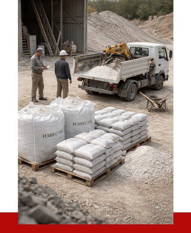 Известь строительная в Мценске с доставкой от 4253 р. | ПРОНЕРУДМцн
