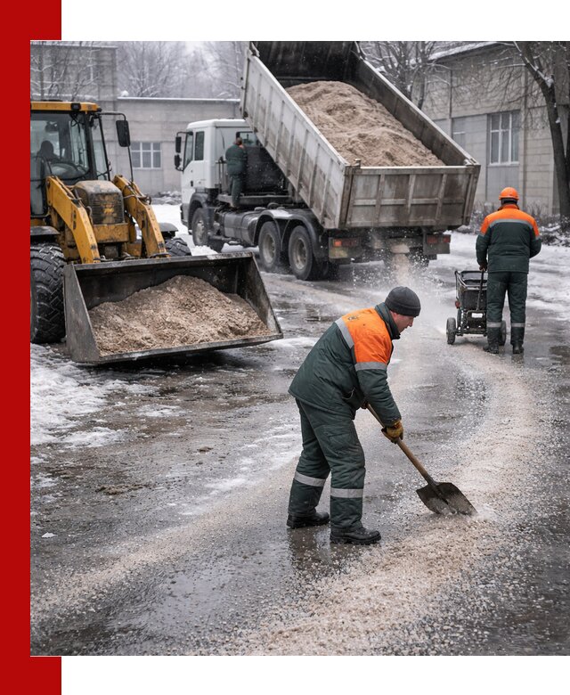 Реагент против гололеда с доставкой и нанесением в Мценске
