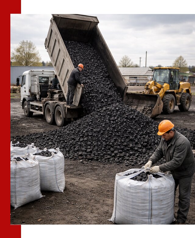Доставка каменного угля в Мценске оптом и в розницу