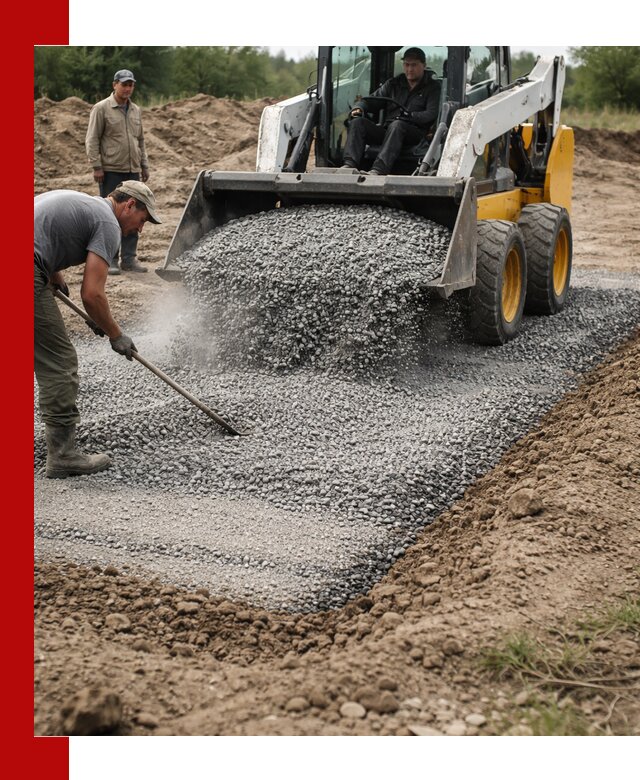 Устройство щебеночной подушки в Мценске для дорог и фундаментов